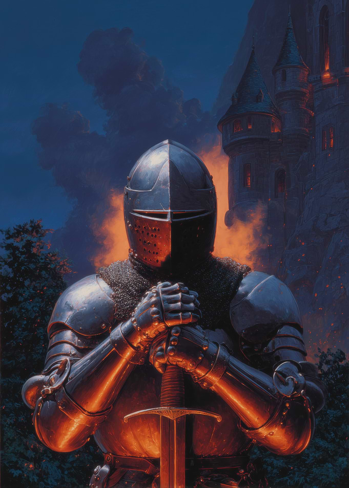 Knight with Sword and Castle