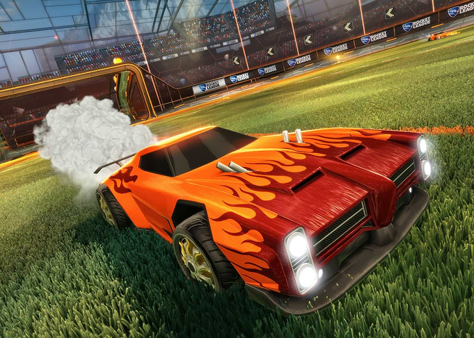 Rocket League Car with Flames
