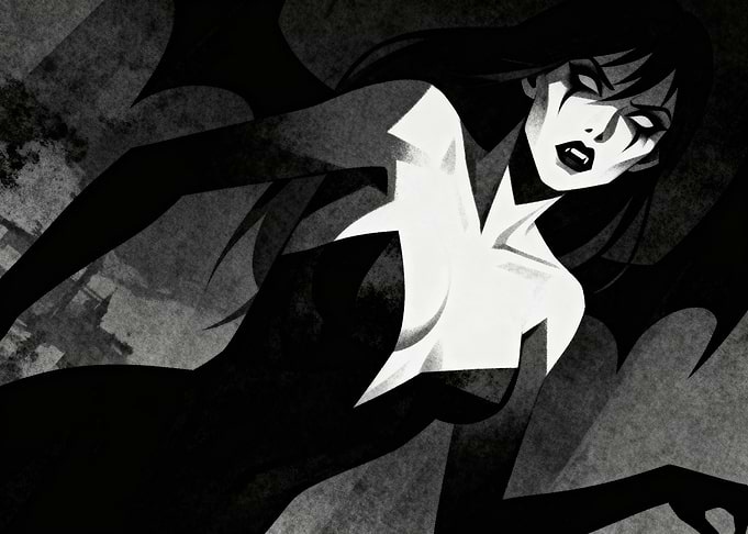 Black and White Vampire Woman