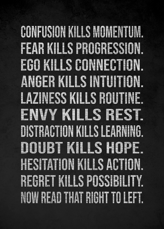 Motivational Text Art on Dark Background v14