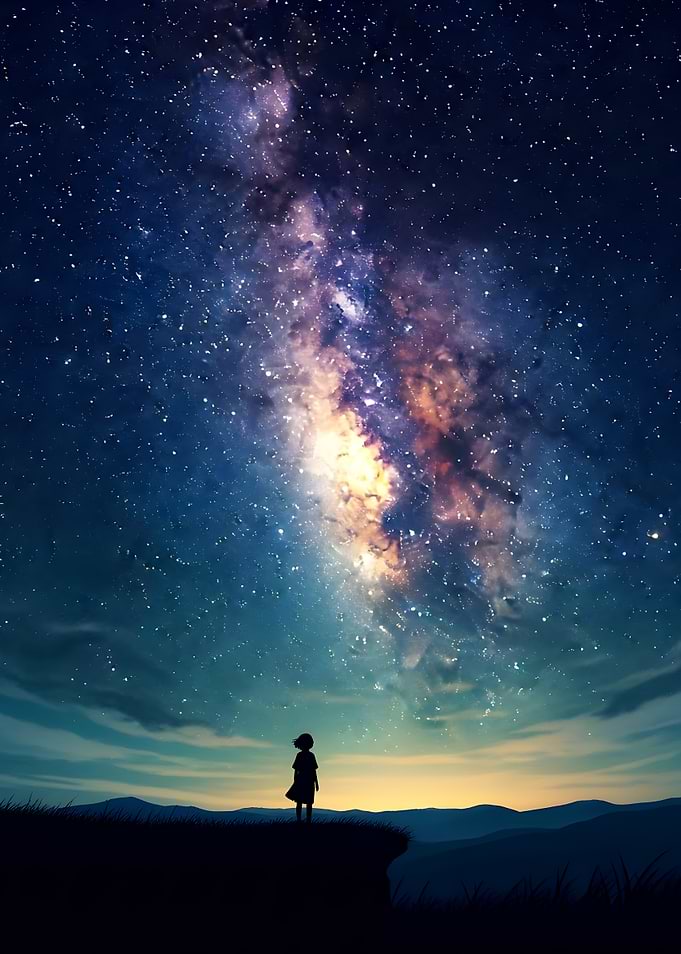 Child Gazing at the Milky Way