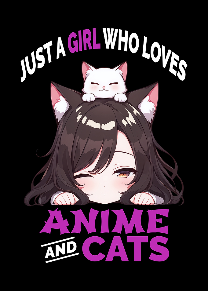 Anime Girl Loves Cats