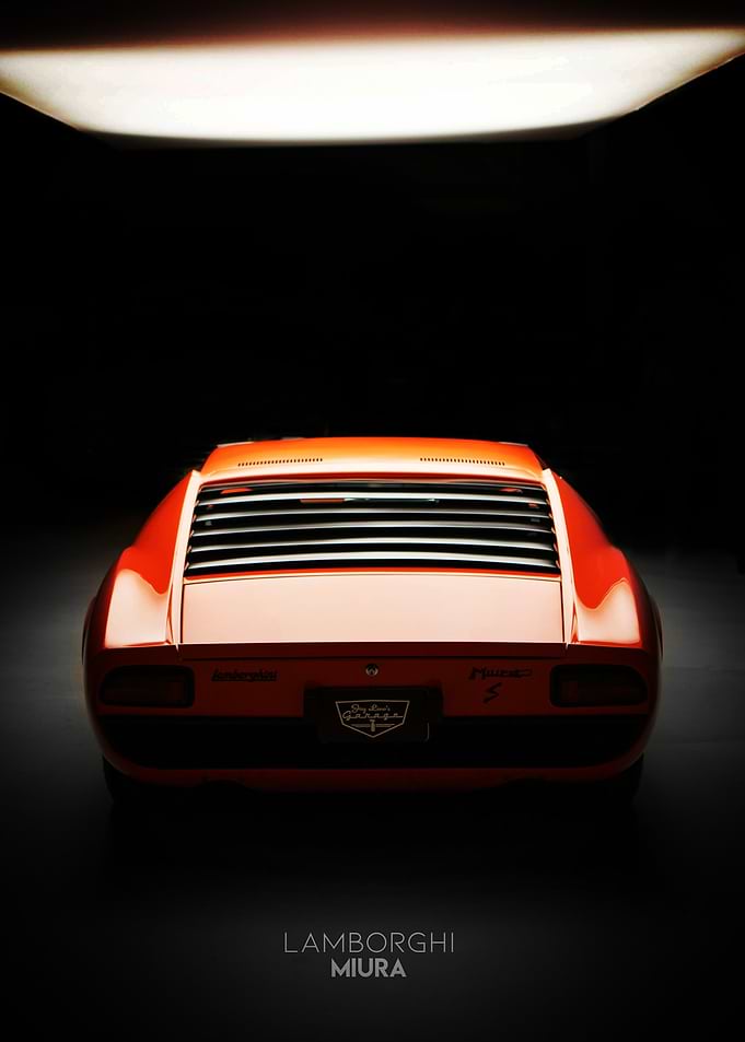 Lamborghini Miura Rear View Poster
