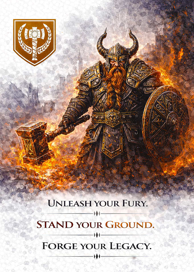 Viking Warrior with Hammer and Shield