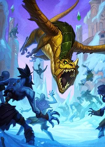 Dragon attacking in snowy landscape