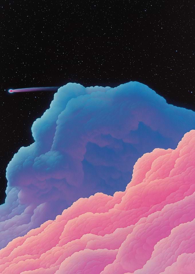 Pink and Blue Cosmic Clouds