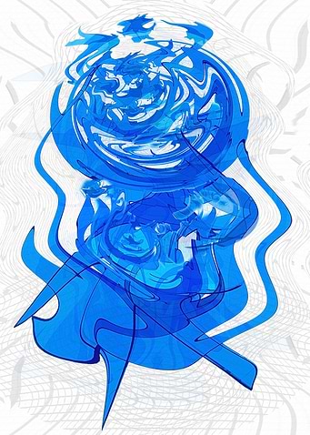 Abstract Blue and White Swirls SAID10