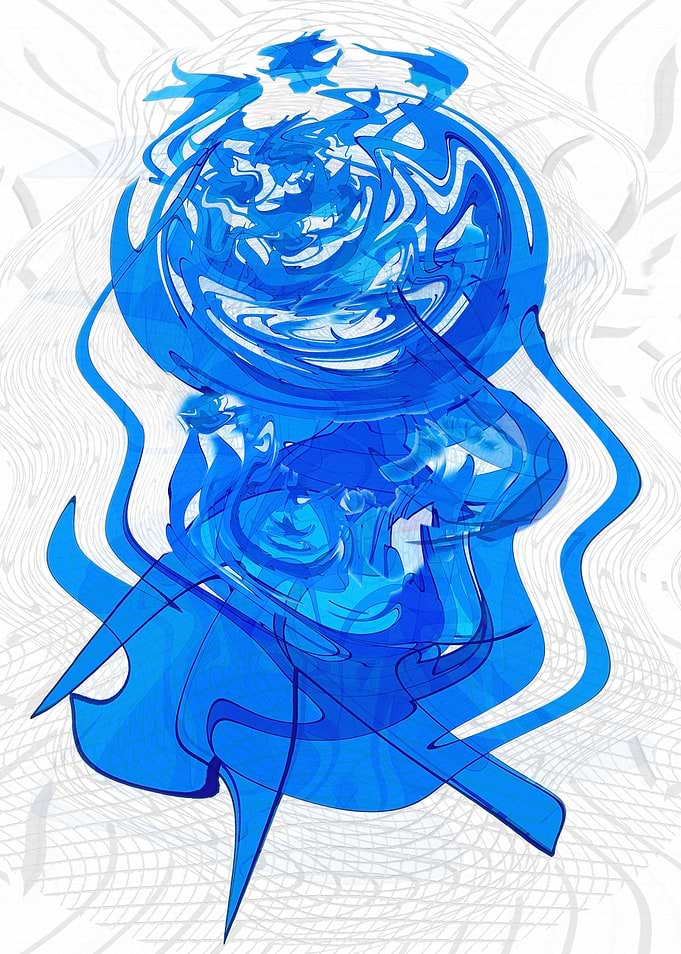 Abstract Blue and White Swirls SAID10