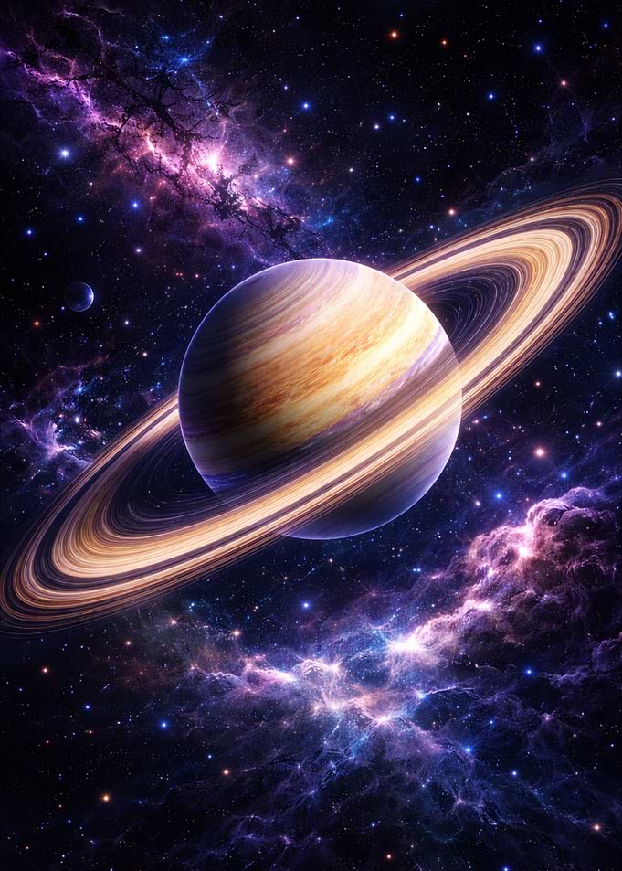 Saturn in Nebula