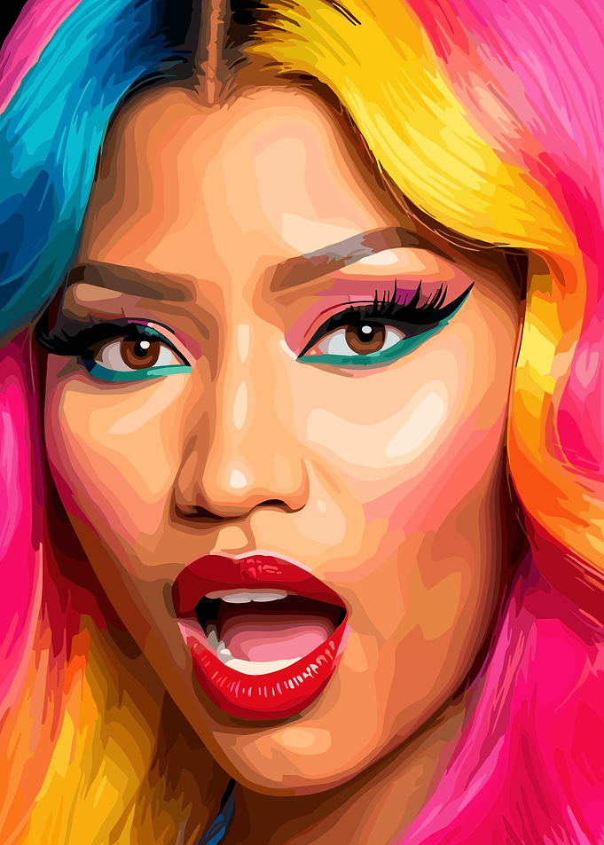 Nicki Minaj Colorful Portrait