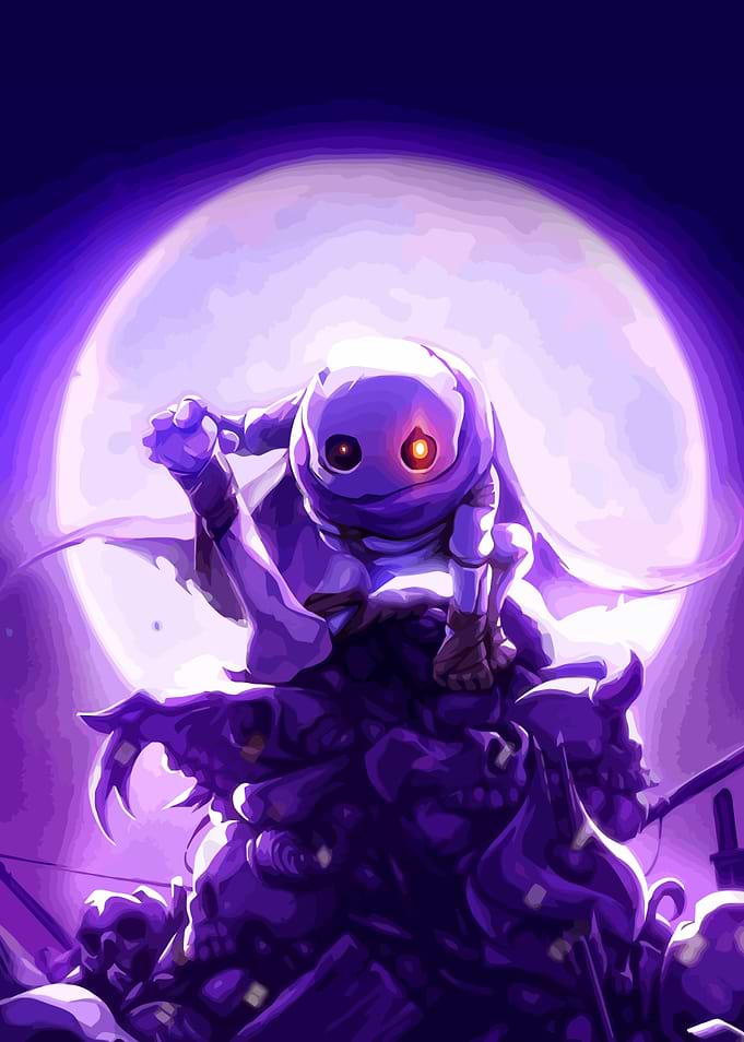 Purple Character on Monster Under Moonlight