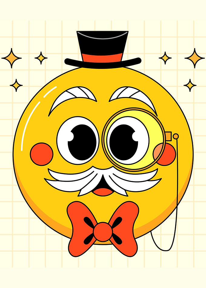 Emoji Gentleman with Top Hat and Monocle