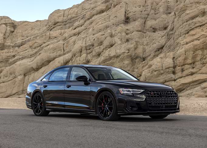Black Audi S8 in Desert Setting