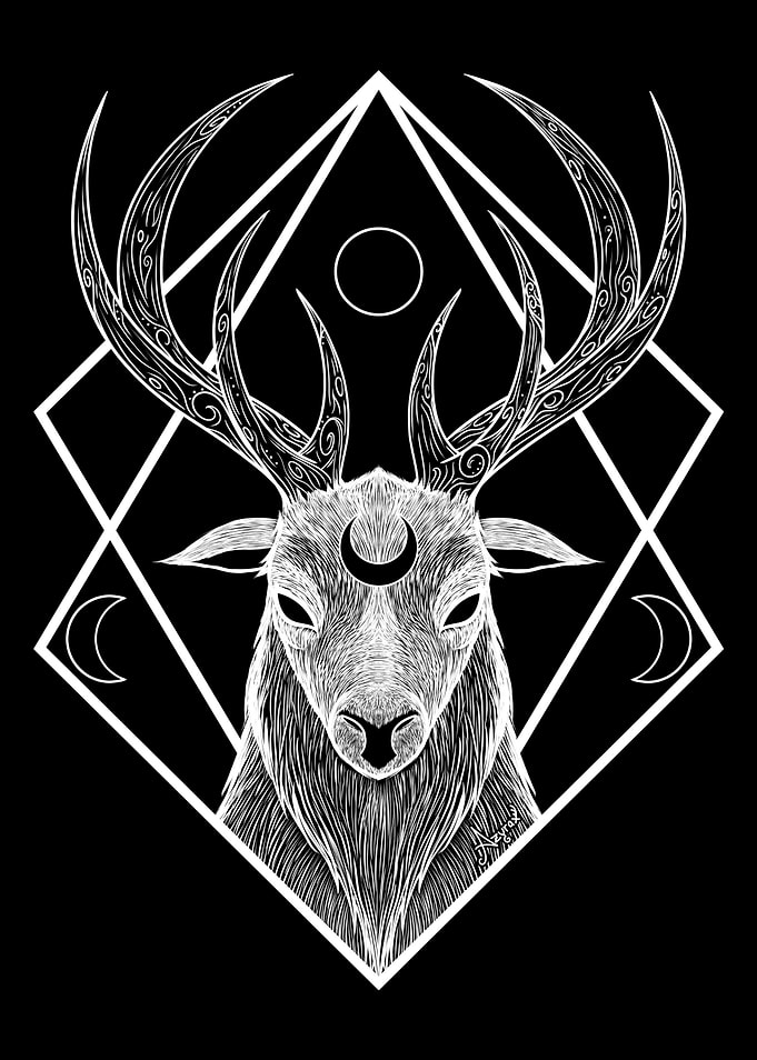 Lunaris, a Mystical Moon Stag