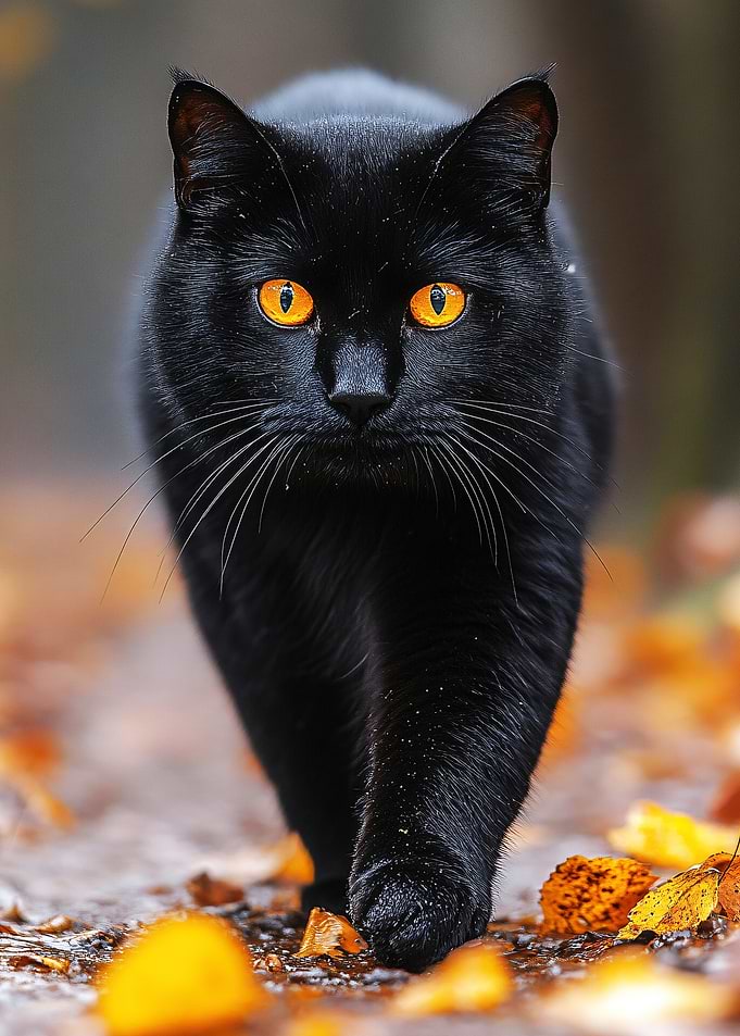 Black Cat with Golden Eyes
