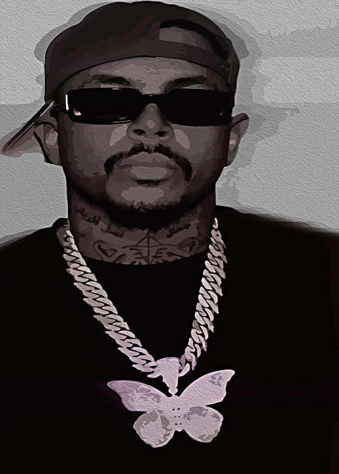 Man with Butterfly Pendant Portrait
