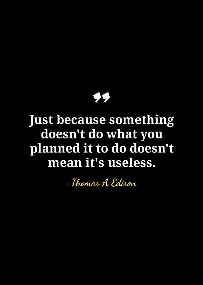 Thomas Edison Quote on Black