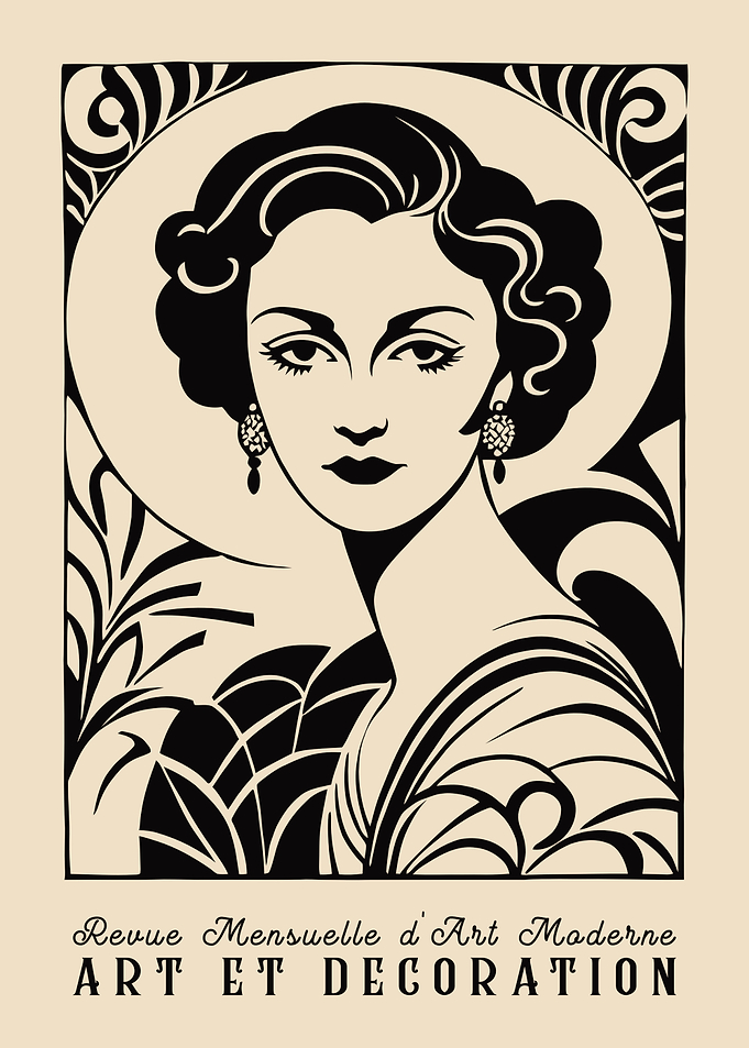 Art Deco Woman Portrait Illustration