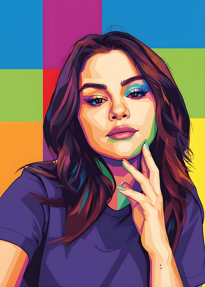 Selena Gomez Pop Art Portrait