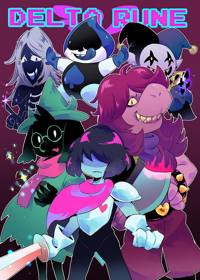 Deltarune characters group illustration