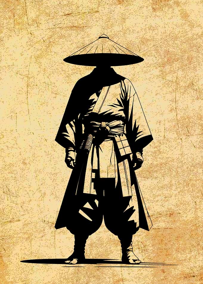 Silhouette of a Samurai Warrior