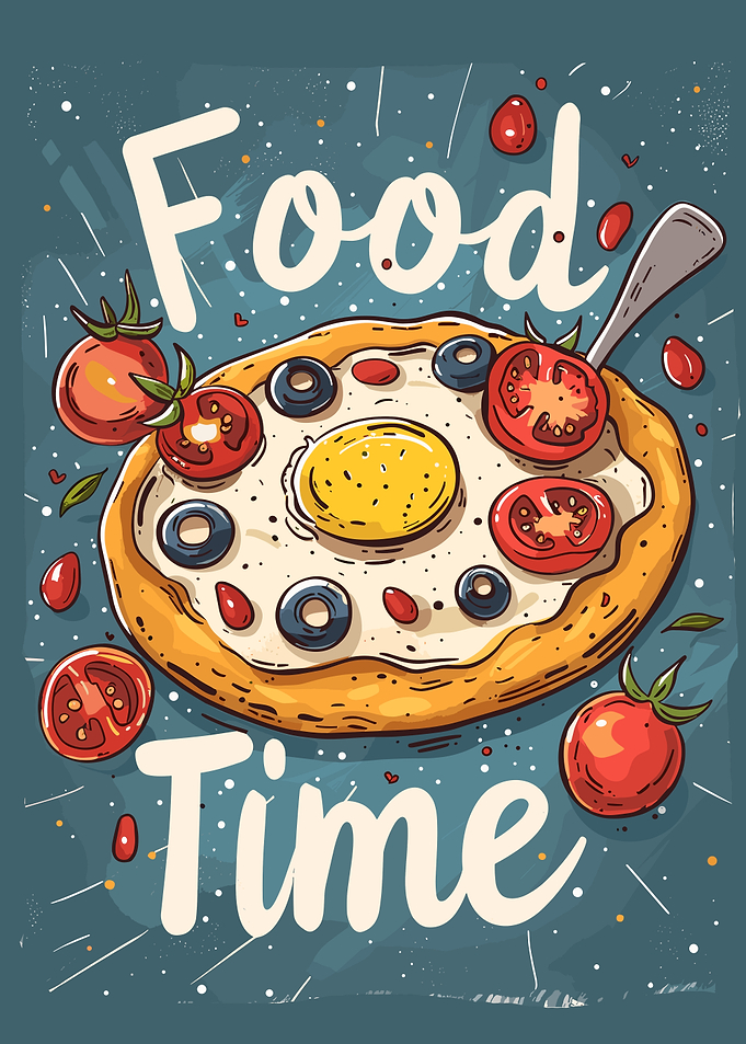 Food Time Pizza Illustration