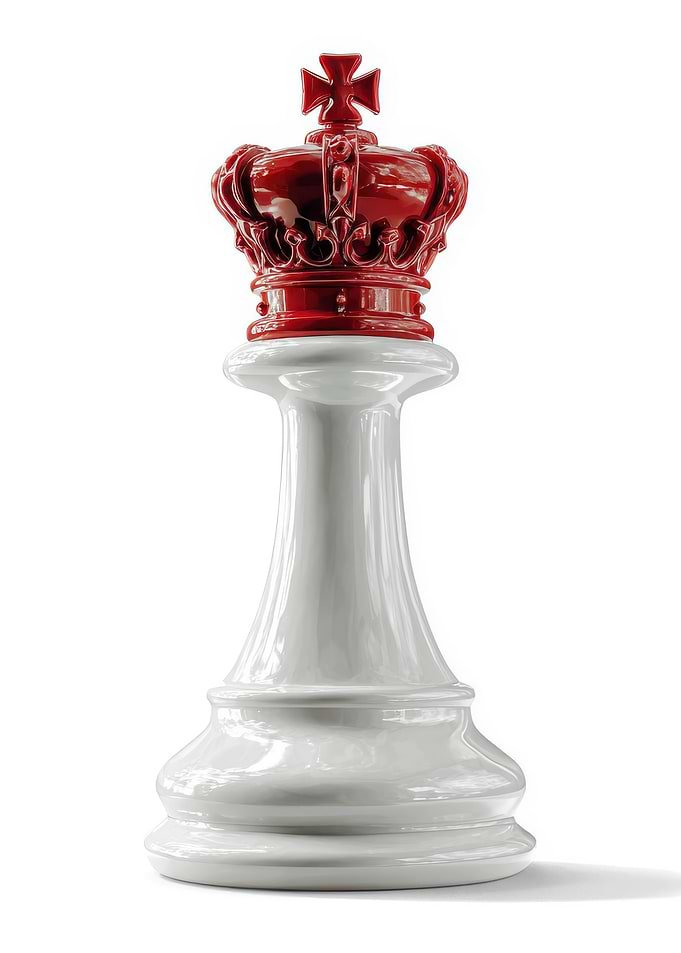 Red and White Chess King