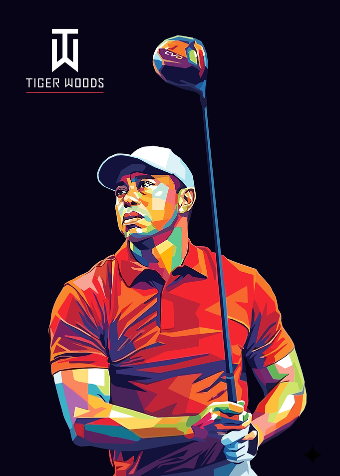 Tiger Woods Colorful Portrait