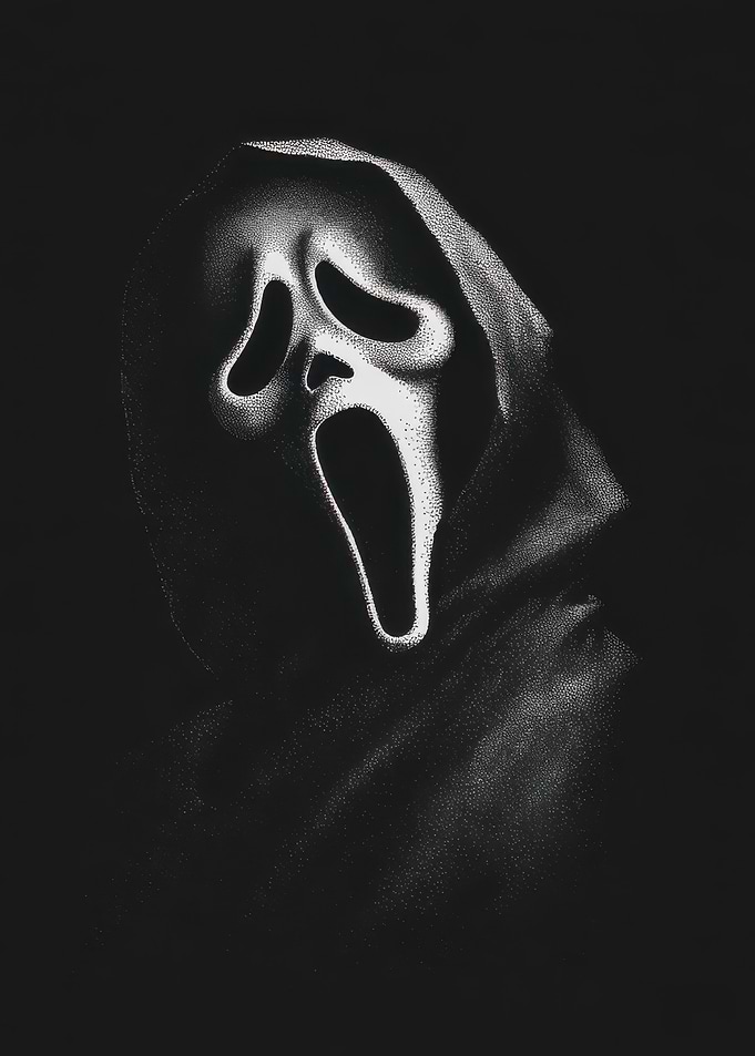 Scream Mask Black and White
