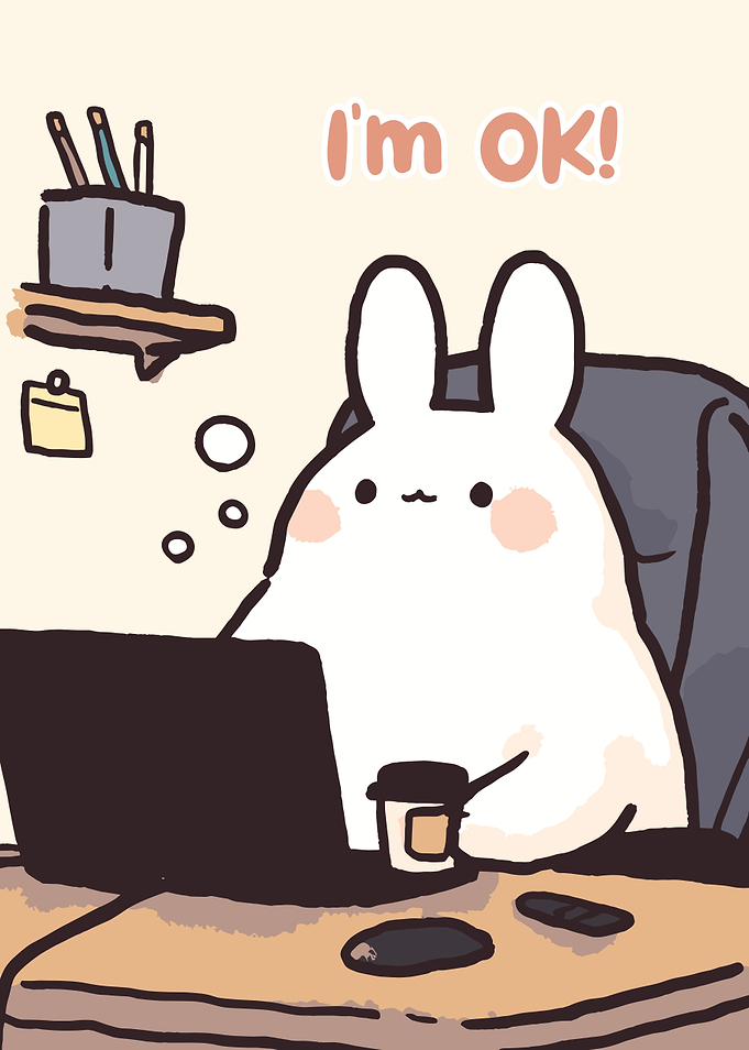 Bunny Working From Home