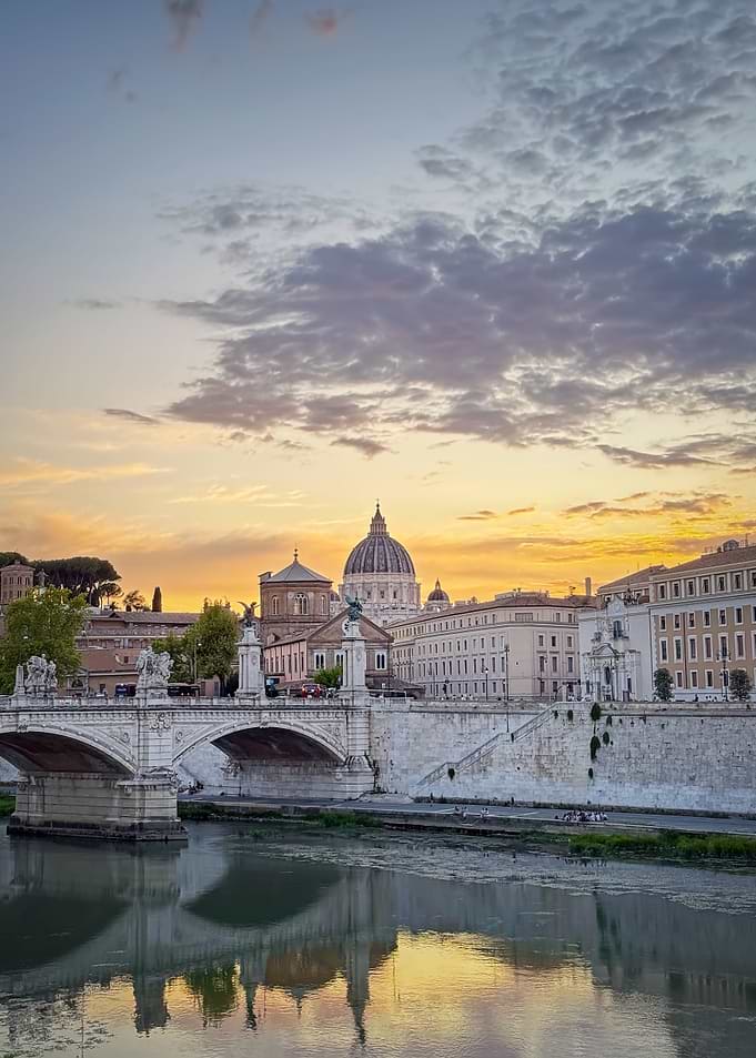 Rome cityscape at sunset