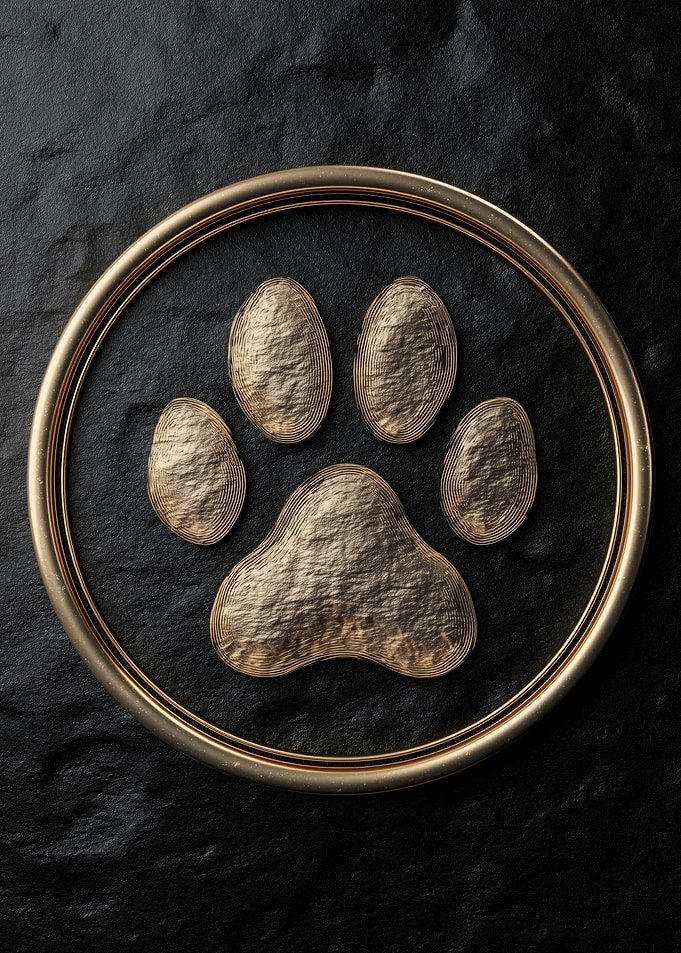 Golden Dog Paw Print