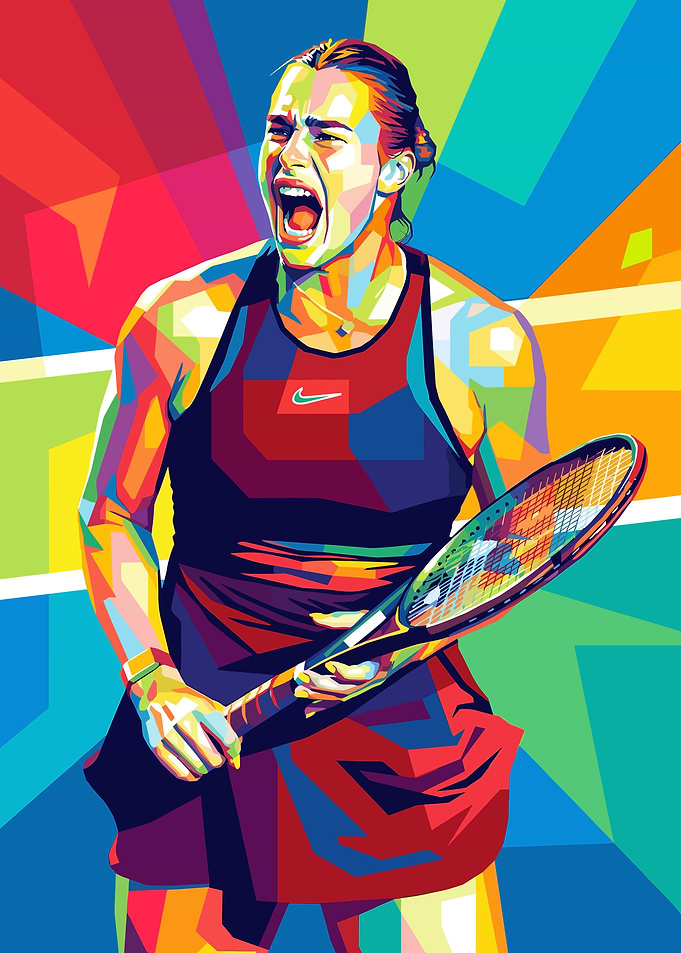 Tennis Player Pop Art Illustration