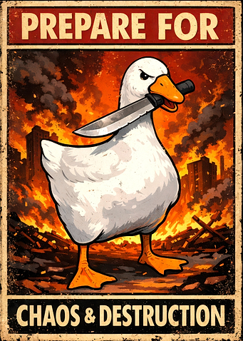 Prepare for Chaos Goose Poster