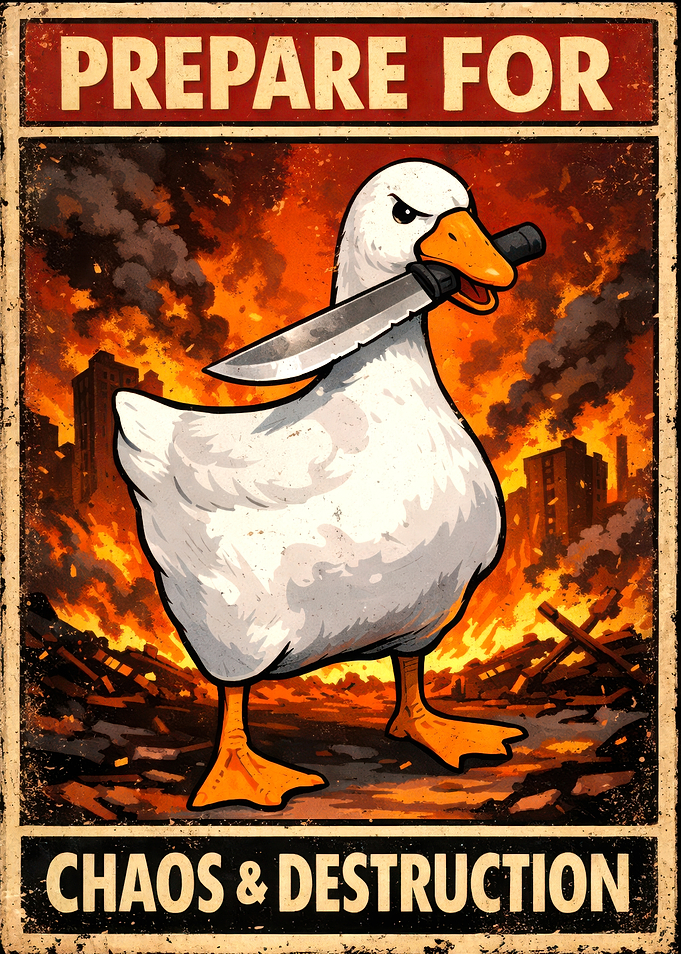 Prepare for Chaos Goose Poster