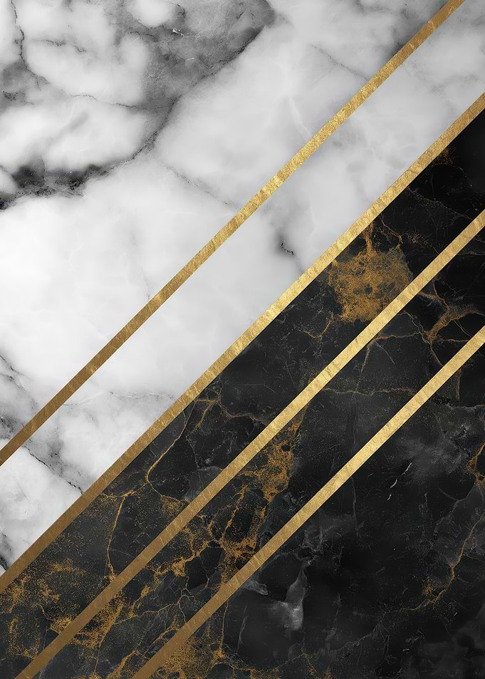 Marble with Gold Geometric Lines