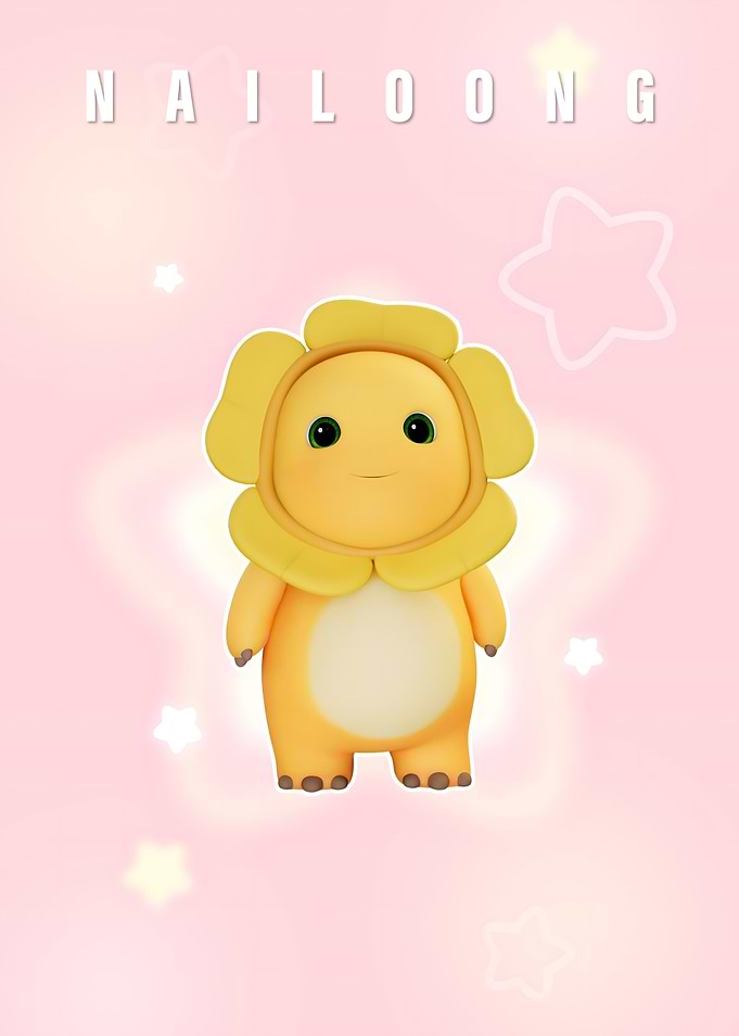 Nailoong character on pink background