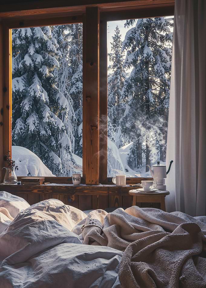 Cozy Winter Cabin View
