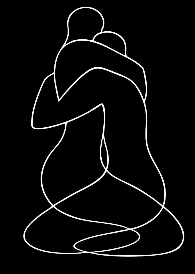 Minimalist Hug Line Art