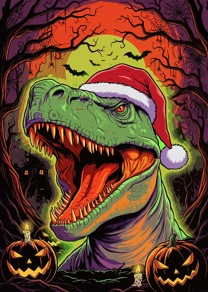 Christmas Dinosaur Halloween Mashup