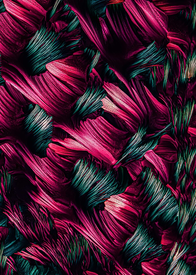 Abstract Floral Pattern in Pink and Teal