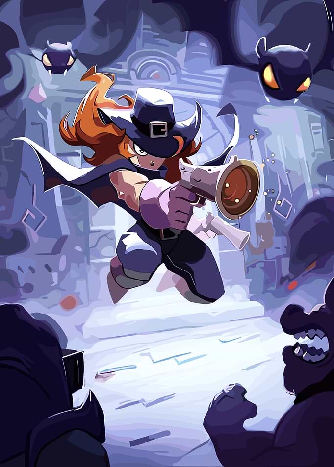 Cartoon Witch Hunter Action Scene