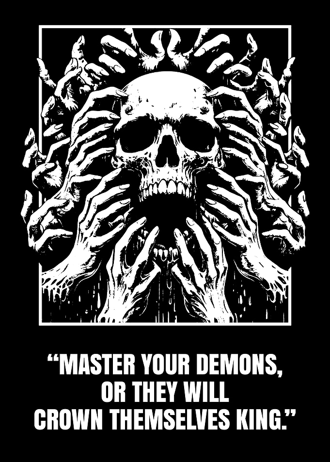 Master Your Demons Skull Art