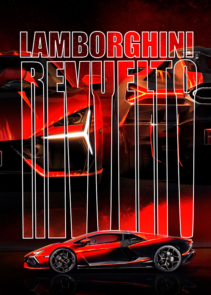 Lamborghini Revuelto Red and Black Car