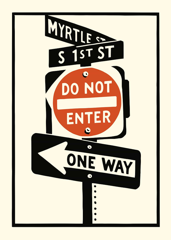 Street Signs: Do Not Enter, One Way