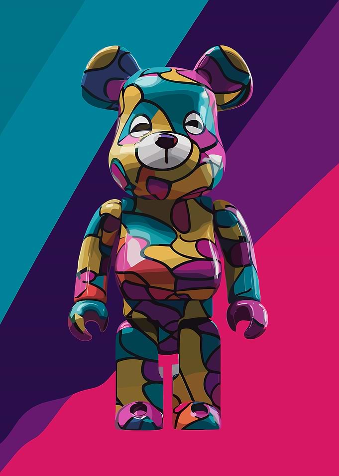 Colorful Bearbrick Art Toy Illustration