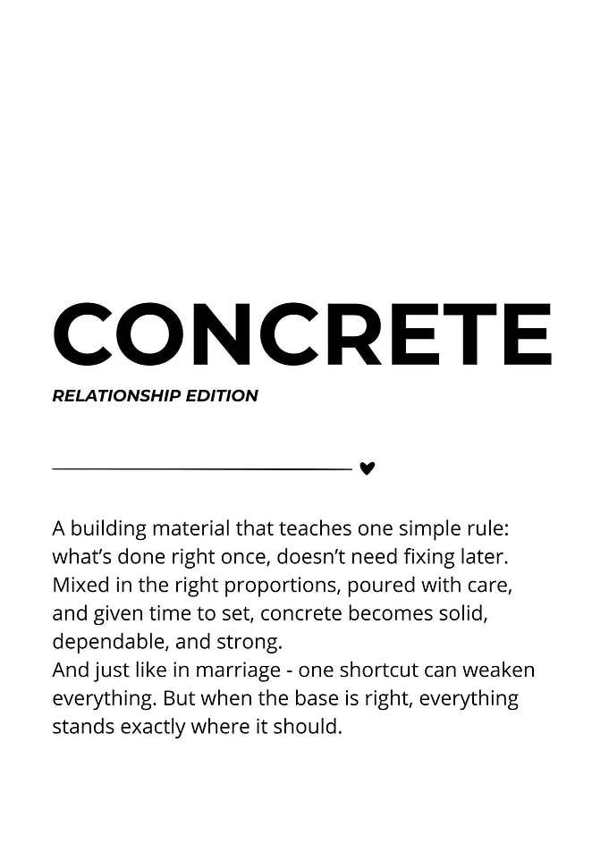 Concrete Relationship Edition Text Art