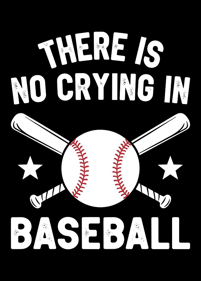 vintage distressed there is No Crying in Baseball crossed bats and ball Graphic