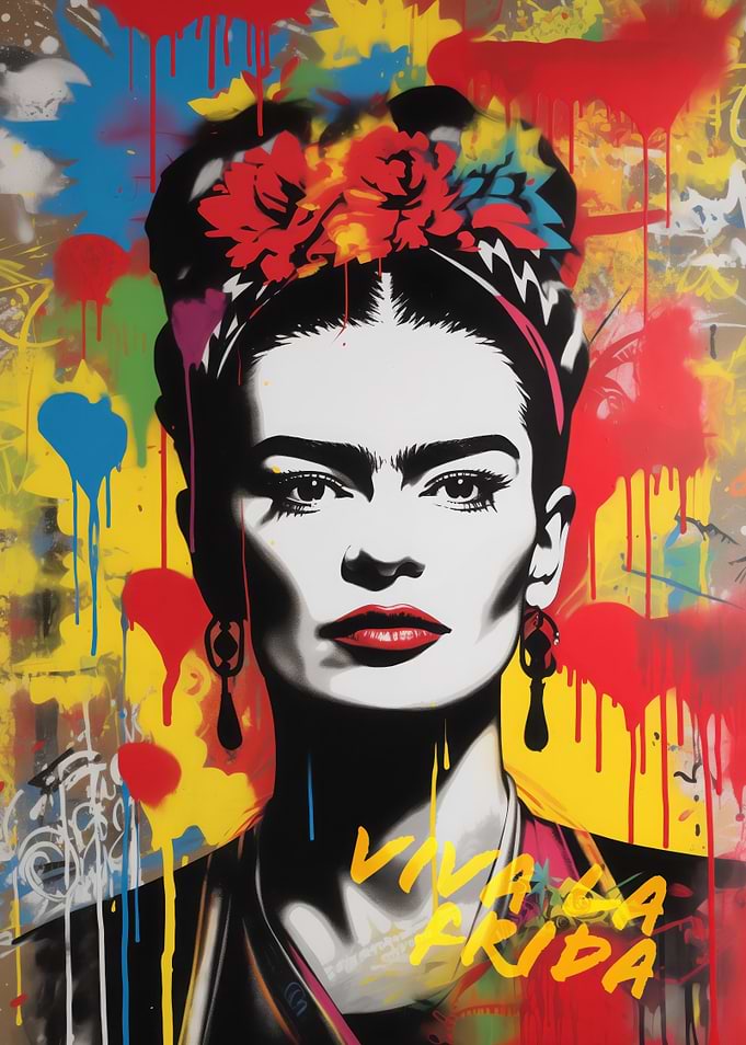 Viva La Frida | Colorful Frida Kahlo Portrait