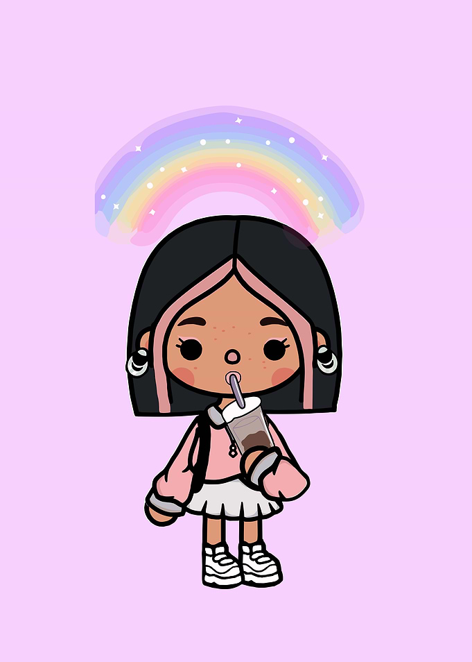 Toca Boca Girl with Rainbow